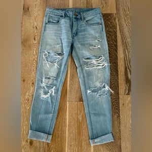American Eagle “Tom Girl” destroyed jeans. Size 00, XS
